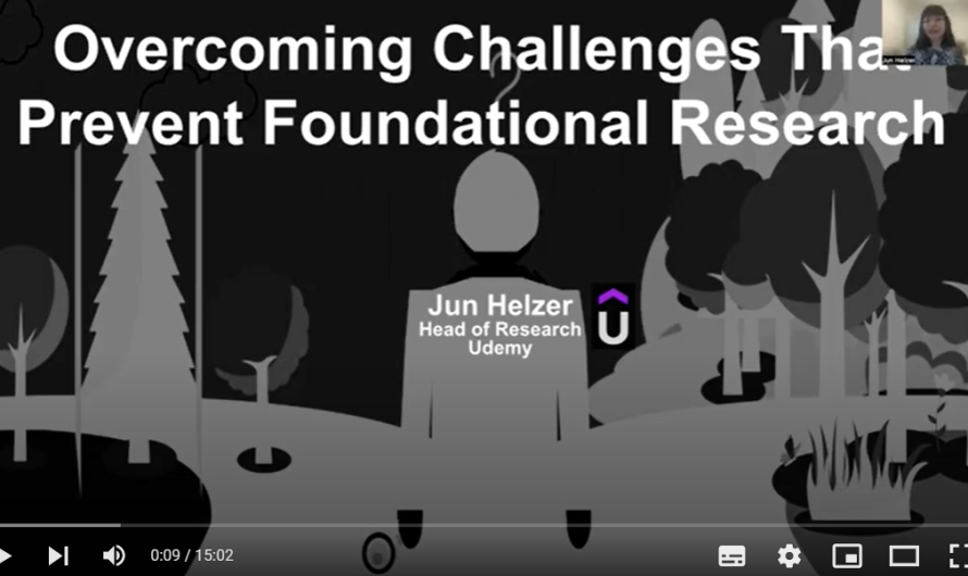 UX360 Presentation Highlight: Conducting Foundational Research at Udemy