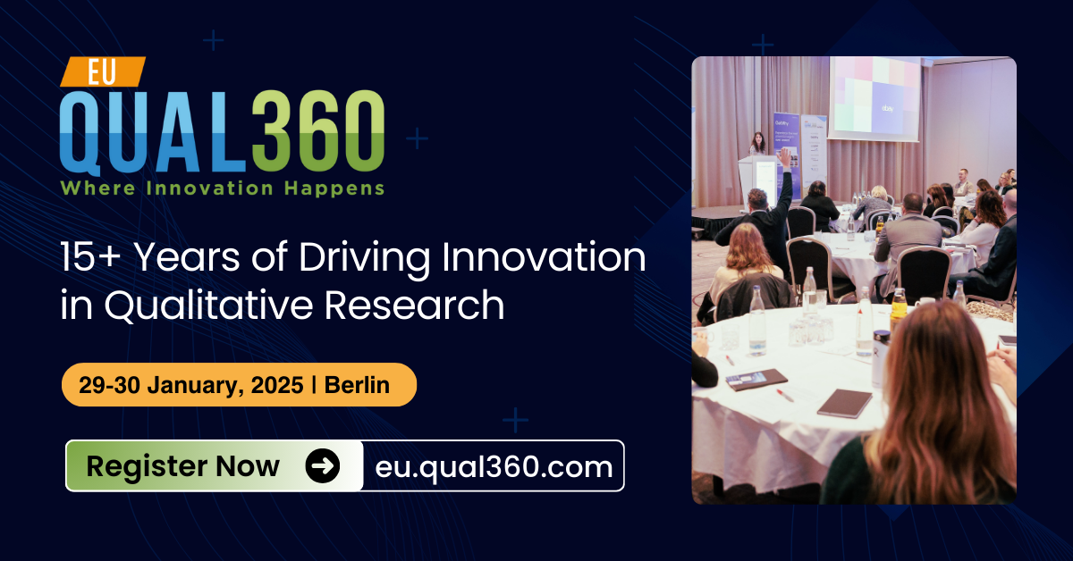 Qual360 EU 2025 banner, Qualitative Research Conference