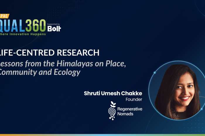 QUAL360 APAC 2026 article cover featuring Shruti Umesh Chakke and the title Life-Centred Research: Lessons from the Himalayas
